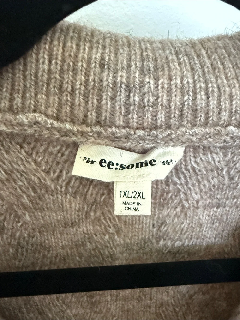 eesome Taupe Cable Zip-Front Sweater